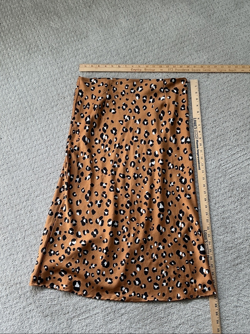 Nasty Gal rust Leopard Midi Skirt size 8